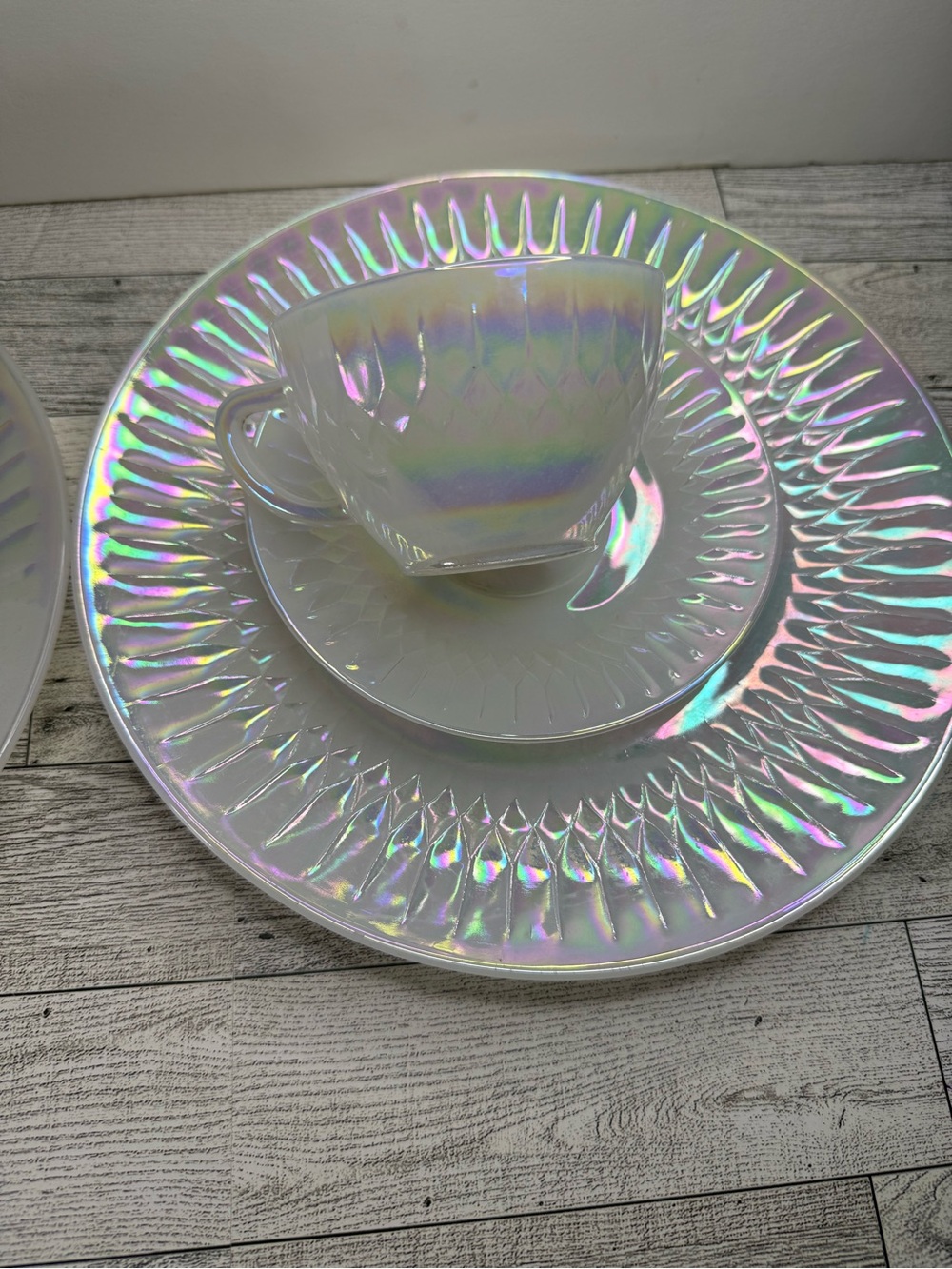 Vintage Federal Glass Moonglow dinner set of 6